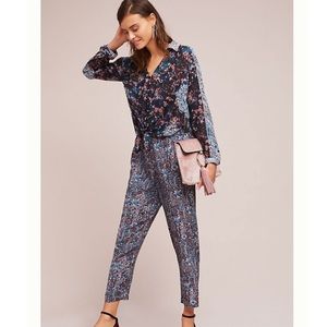 Anthropologie Woven Twist Front Jumpsuit